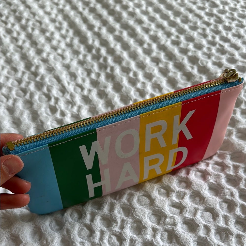 Ban.do Multicolor 'Work Hard Have Fun' Pouch - Picture 4 of 5